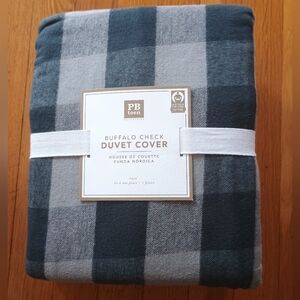 NWT Pottery Barn Teen Buffalo Check Twin Duvet Cover 100% Cotton